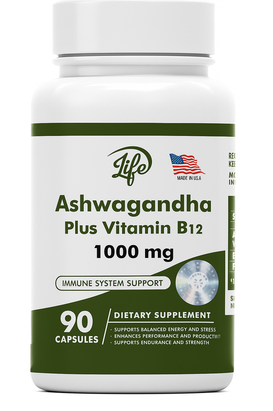 🌿 ASHWAGANDHA + B12 X 90 CAPSULAS (Para 3 meses) 🌿